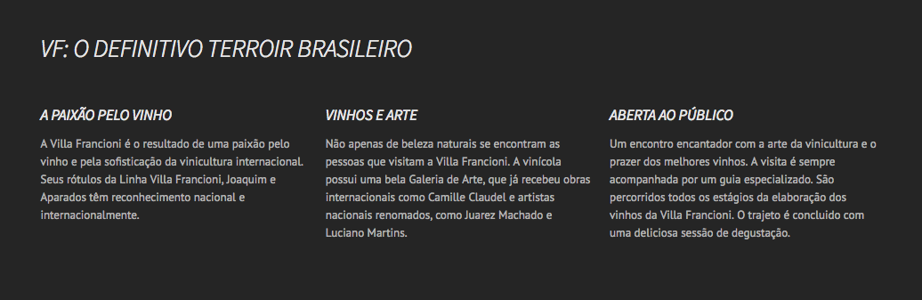 Vinícola VILLA FRANCIONI. São Joaquim, Santa Catarina