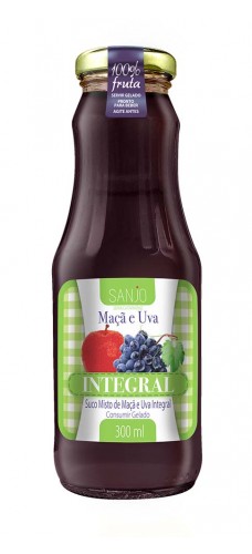 SUCO SANJO DE MACA E UVA INTEGRAL SANJO 300ML