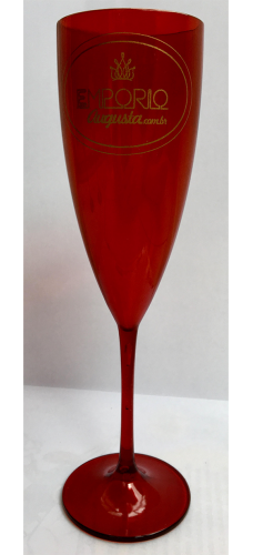 Taça Acrílico Vermelha Espumante