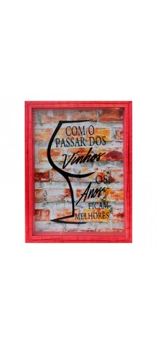 Quadro porta rolhas de madeira vinhos