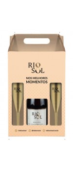 KIT ESPUMANTE RIO SOL com 02 taças douradas